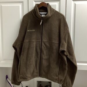 Columbia Olive Brown Full-Zip Fleece Jacket